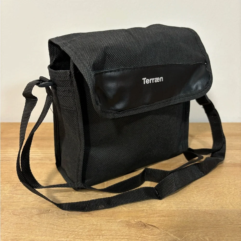 Children's Black Binoculars with Carrying Case & Lens Covers
